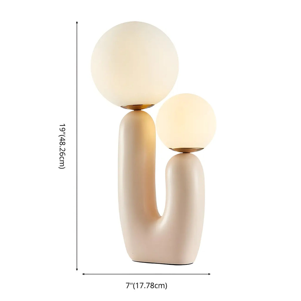 Pink Resin Cactus Globe Glass Table Lamp