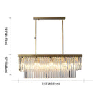 Modern Large Crystal Rectangle Island Pendant Light