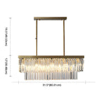 Modern Large Crystal Rectangle Island Pendant Light