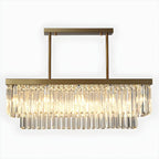 Modern Large Crystal Rectangle Island Pendant Light