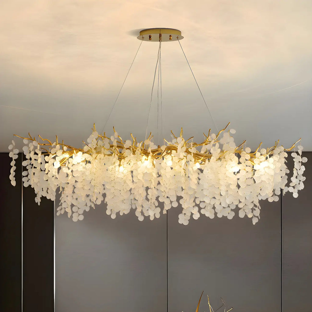 Contemporary Gold Crystal Chandelier for Dining Area
