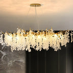 Contemporary Gold Crystal Chandelier for Dining Area