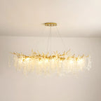 Contemporary Gold Crystal Chandelier for Dining Area