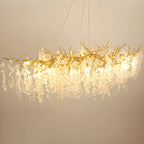 Contemporary Gold Crystal Chandelier for Dining Area