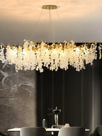 Contemporary Gold Crystal Chandelier for Dining Area