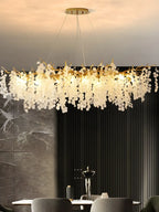Contemporary Gold Crystal Chandelier for Dining Area