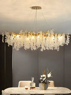 Contemporary Gold Crystal Chandelier for Dining Area