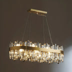 Adjustable Modern Crystal Oval Chandelier for Kitchen