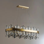 Adjustable Modern Crystal Oval Chandelier for Kitchen