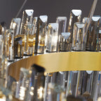 Adjustable Modern Crystal Oval Chandelier for Kitchen