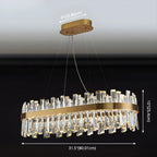 Adjustable Modern Crystal Oval Chandelier for Kitchen