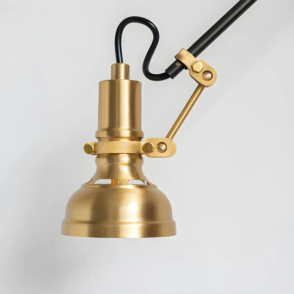 Retro Brass Black Adjustable Swing Arm Wall Light