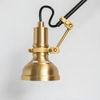 Retro Brass Black Adjustable Swing Arm Wall Light