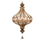 Gold Globe Caged Crystal Accent Hallway Pendant Light