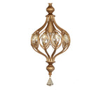 Gold Globe Caged Crystal Accent Hallway Pendant Light