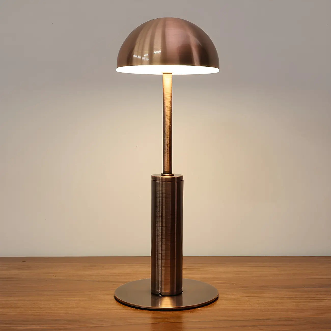 Elegant Gold Metal LED Dome Shade Cordless Table Lamp