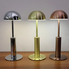 Elegant Gold Metal LED Dome Shade Cordless Table Lamp
