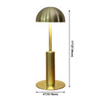 Elegant Gold Metal LED Dome Shade Cordless Table Lamp