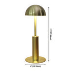 Elegant Gold Metal LED Dome Shade Cordless Table Lamp