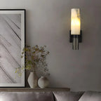 Modern Stone White Cylinder Wall Sconce LED for Bedroom