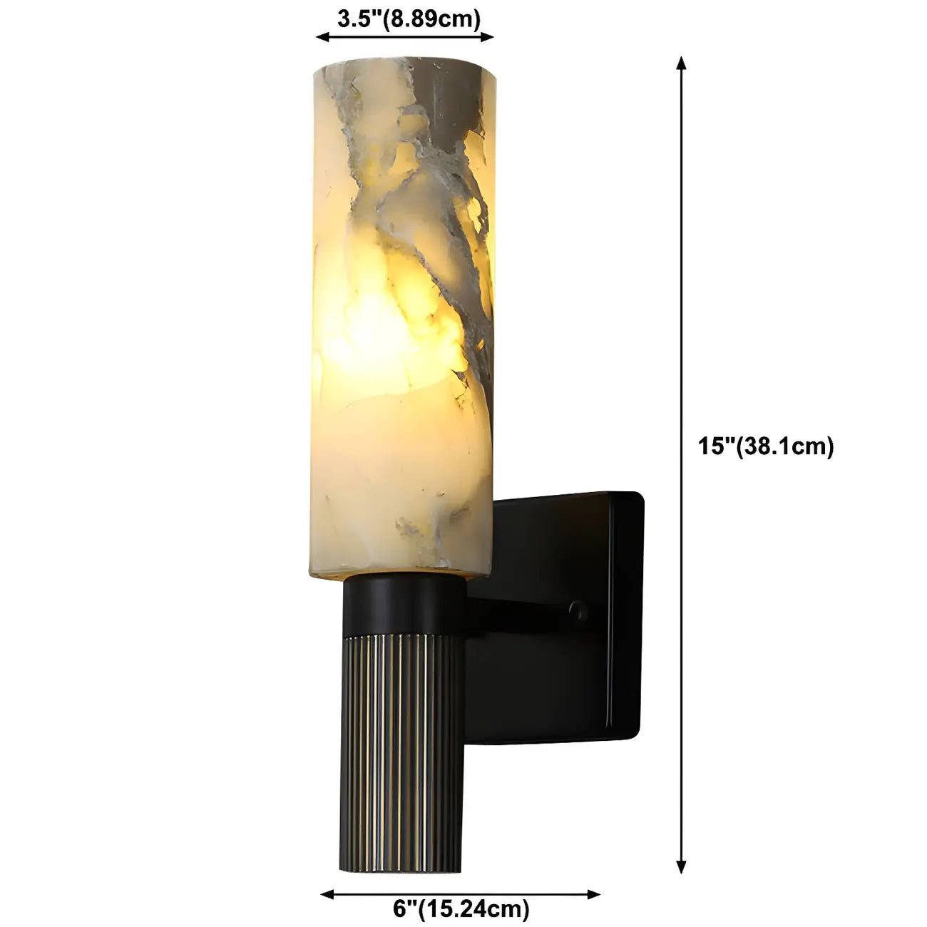 Modern Stone White Cylinder Wall Sconce LED for Bedroom