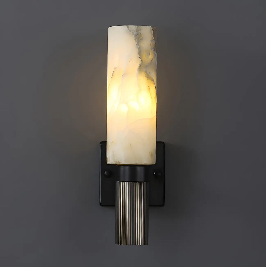 Modern Stone White Cylinder Wall Sconce LED for Bedroom