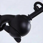 White Inner Shade Black Metal Swing Arm Wall Light