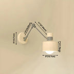 Modern Wood Metal Swing Arm Wall Light