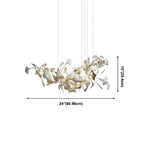 Dining Area Modern White Leaf-Inspired Chandelier