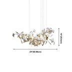 Dining Area Modern White Leaf-Inspired Chandelier