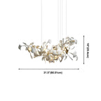 Dining Area Modern White Leaf-Inspired Chandelier