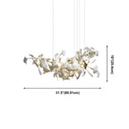 Dining Area Modern White Leaf-Inspired Chandelier