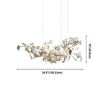 Dining Area Modern White Leaf-Inspired Chandelier