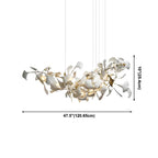 Dining Area Modern White Leaf-Inspired Chandelier