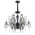 Vintage Black Crystal Pendant Candelabra Chandelier