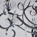 Vintage Black Crystal Pendant Candelabra Chandelier