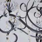 Vintage Black Crystal Pendant Candelabra Chandelier
