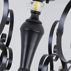 Vintage Black Crystal Pendant Candelabra Chandelier