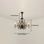 Vintage Black Crystal Pendant Candelabra Chandelier