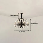 Vintage Black Crystal Pendant Candelabra Chandelier