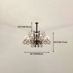 Vintage Black Crystal Pendant Candelabra Chandelier