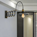 Industrial Black Brass Flexible Swing Arm Wall Light