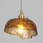 Adjustable Amber Glass Geometric Kitchen Pendant Lighting