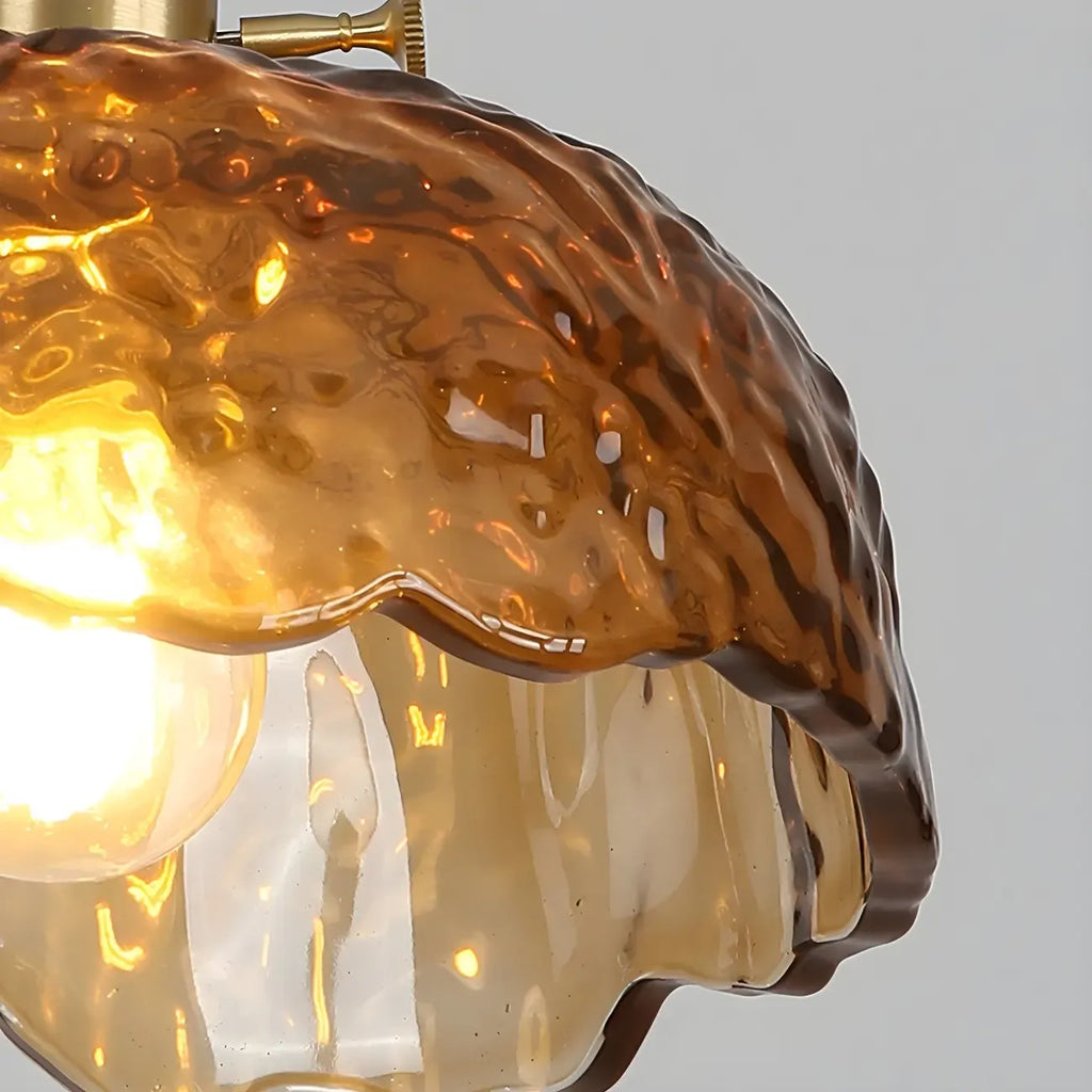 Adjustable Amber Glass Geometric Kitchen Pendant Lighting