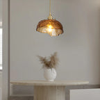 Adjustable Amber Glass Geometric Kitchen Pendant Lighting