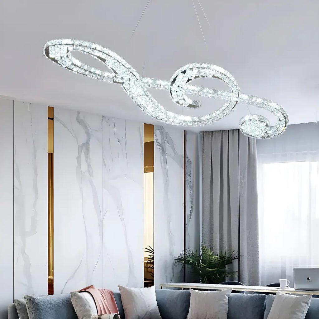 Artistic Modern Crystal 2-Light Island Pendant Light