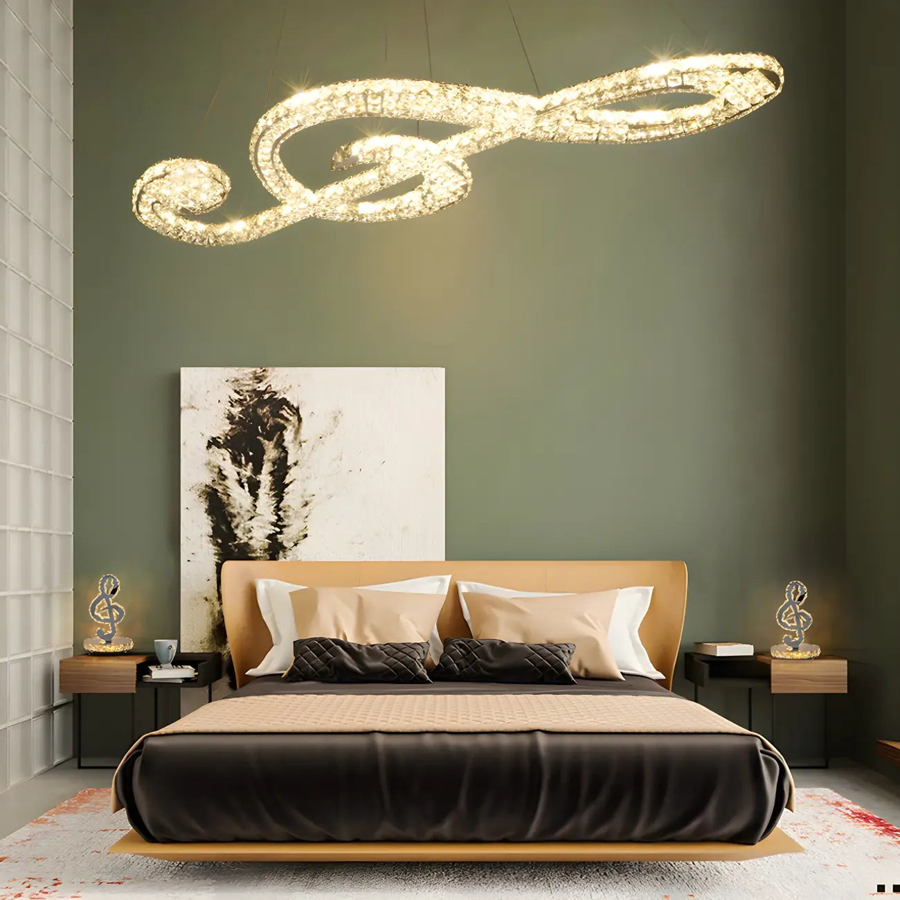 Artistic Modern Crystal 2-Light Island Pendant Light
