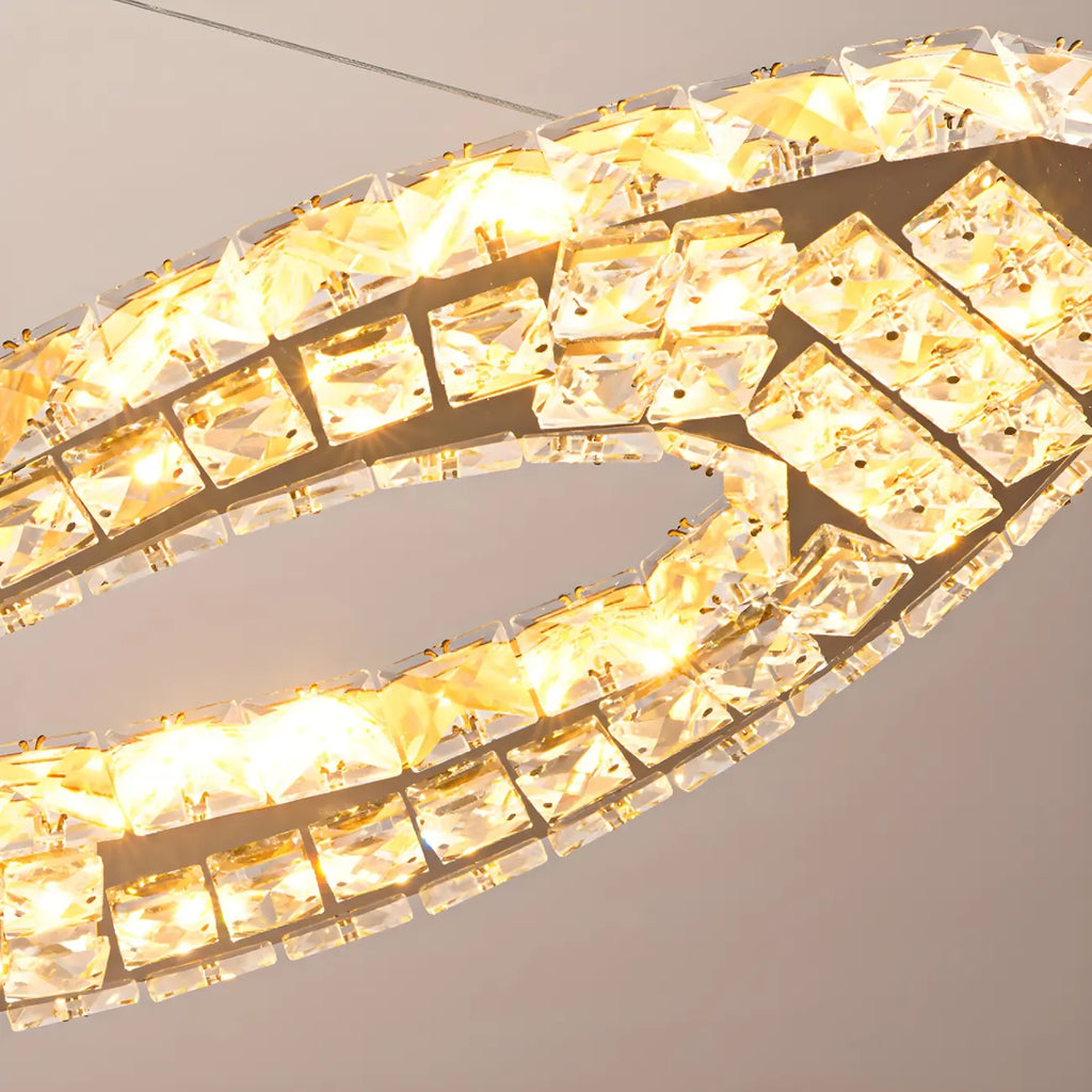 Artistic Modern Crystal 2-Light Island Pendant Light