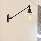 Industrial Adjustable Black Cone Shape Glass LED Wall Lamp