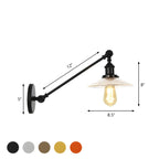 Industrial Adjustable Black Cone Shape Glass LED Wall Lamp